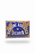 Targa Antincendio Vintage RAS - Riunione Adriatica di Sicurtà - Insegna Smaltata d'Epoca