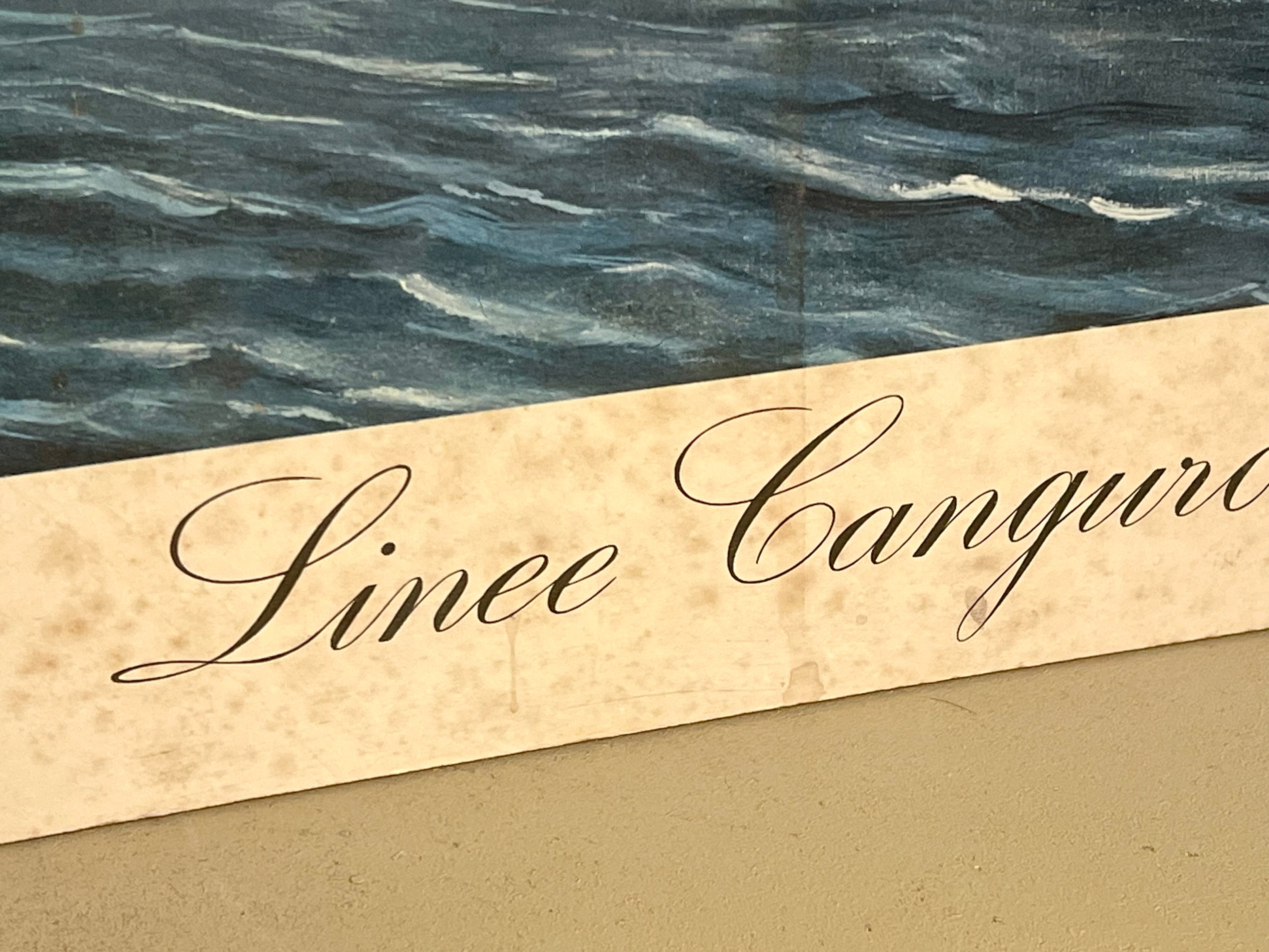 Cartonato Pubblicitario D'Epoca "Linee Canguro" 1967 targa