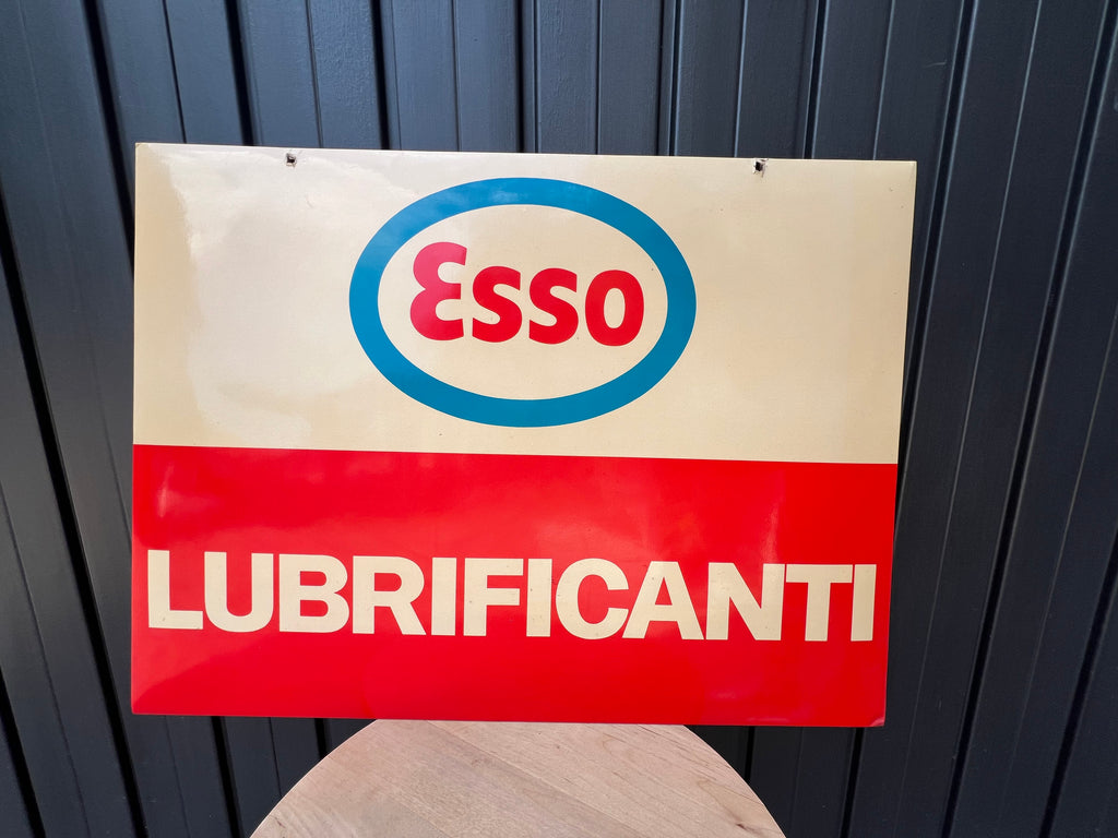 Cartonato Pubblicitario Cellografato Esso Lubrificanti Anni '60 – raro Cartello Vetrina Vintage Originale