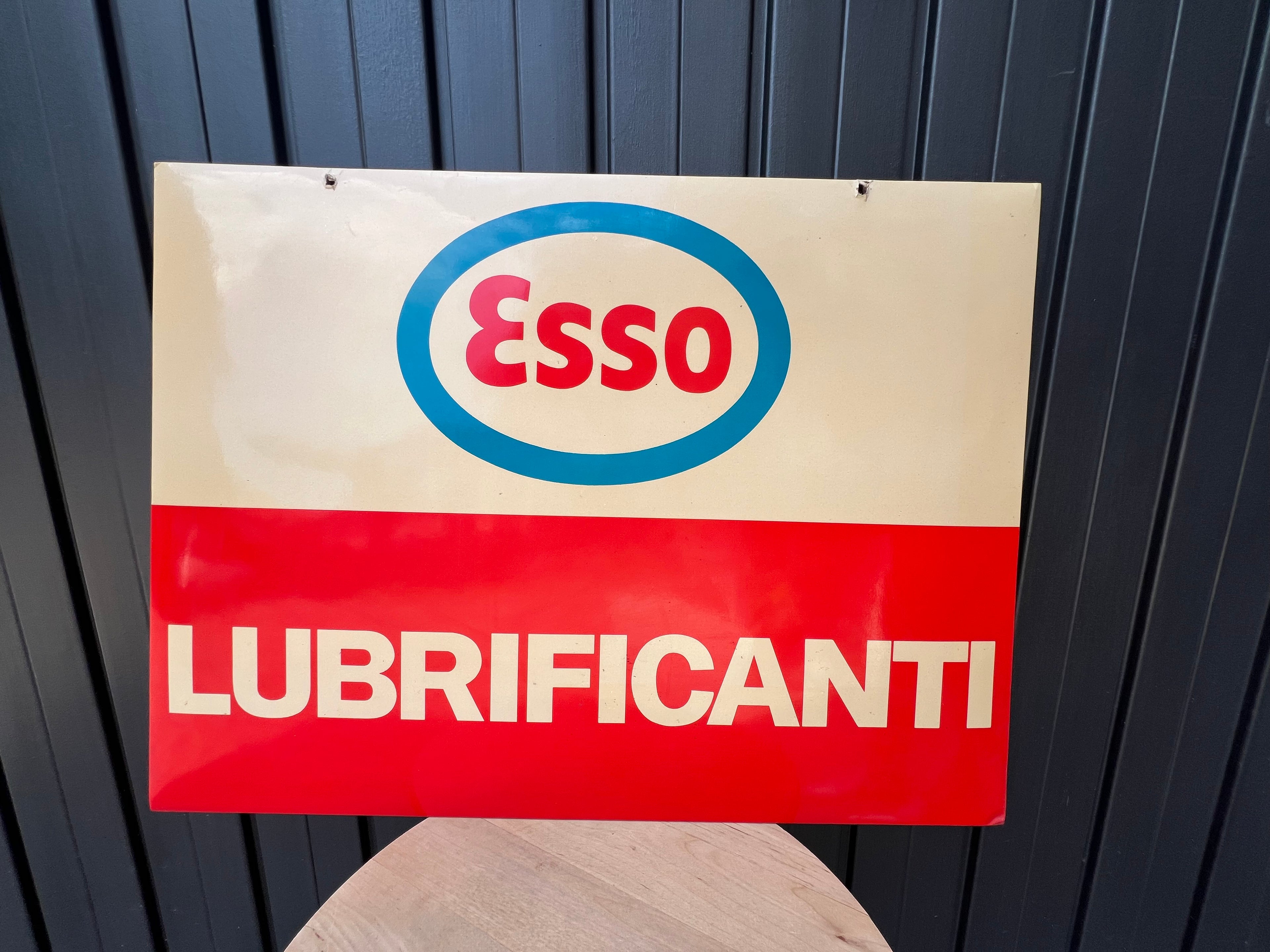 Cartonato Pubblicitario Cellografato Esso Lubrificanti Anni '60 – raro Cartello Vetrina Vintage Originale