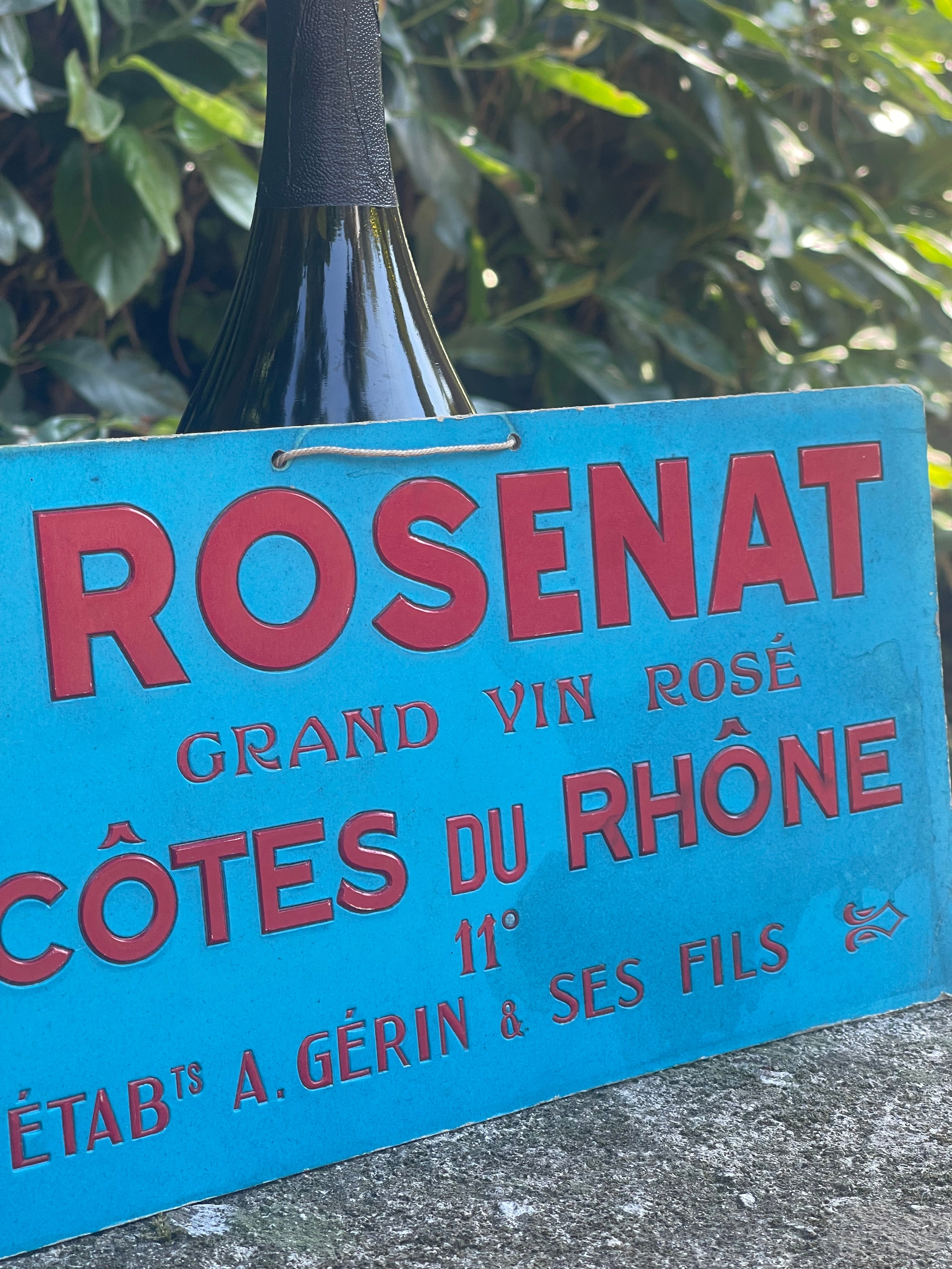 Cartello Pubblicitario Vintage "Rosenat" Côtes du Rhône – Insegna da Banco o Barra Anni '50/'60
