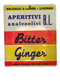 Cartello Pubblicitario Vintage Baldacci & Luperi Livorno - Bitter Ginger Anni '60