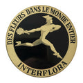 Insegna Vintage Interflora in Metallo Ø 28 cm - Placca Collezionismo Pubblicitario