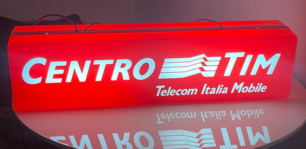 Insegna Luminosa Originale "Centro TIM" Anni '90 - Bifacciale Vintage da Collezione