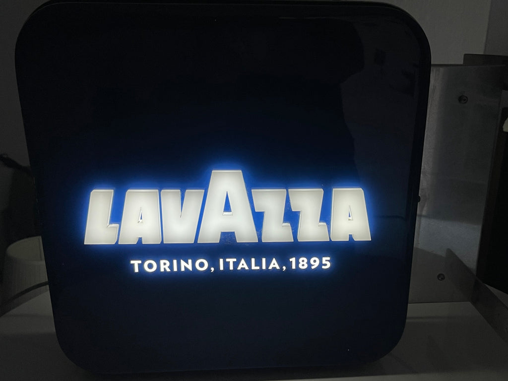 Insegna Luminosa Bifacciale Lavazza Originale – Vintage da Parete con Staffa