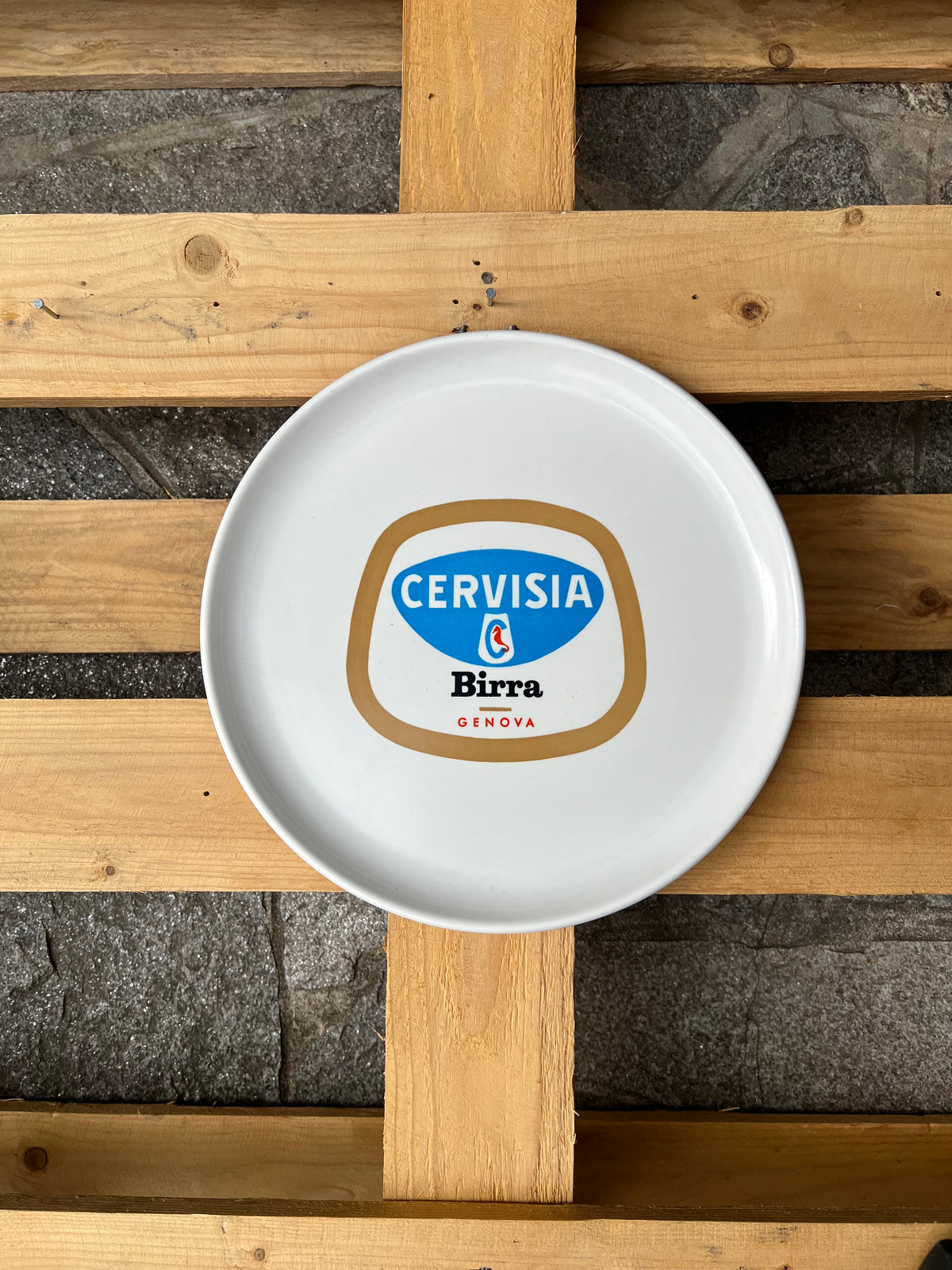 Vassoio Pubblicitario Vintage Birra Cervisia Genova – Raro Oggetto da Collezione Anni '60/'70 pezzi unico