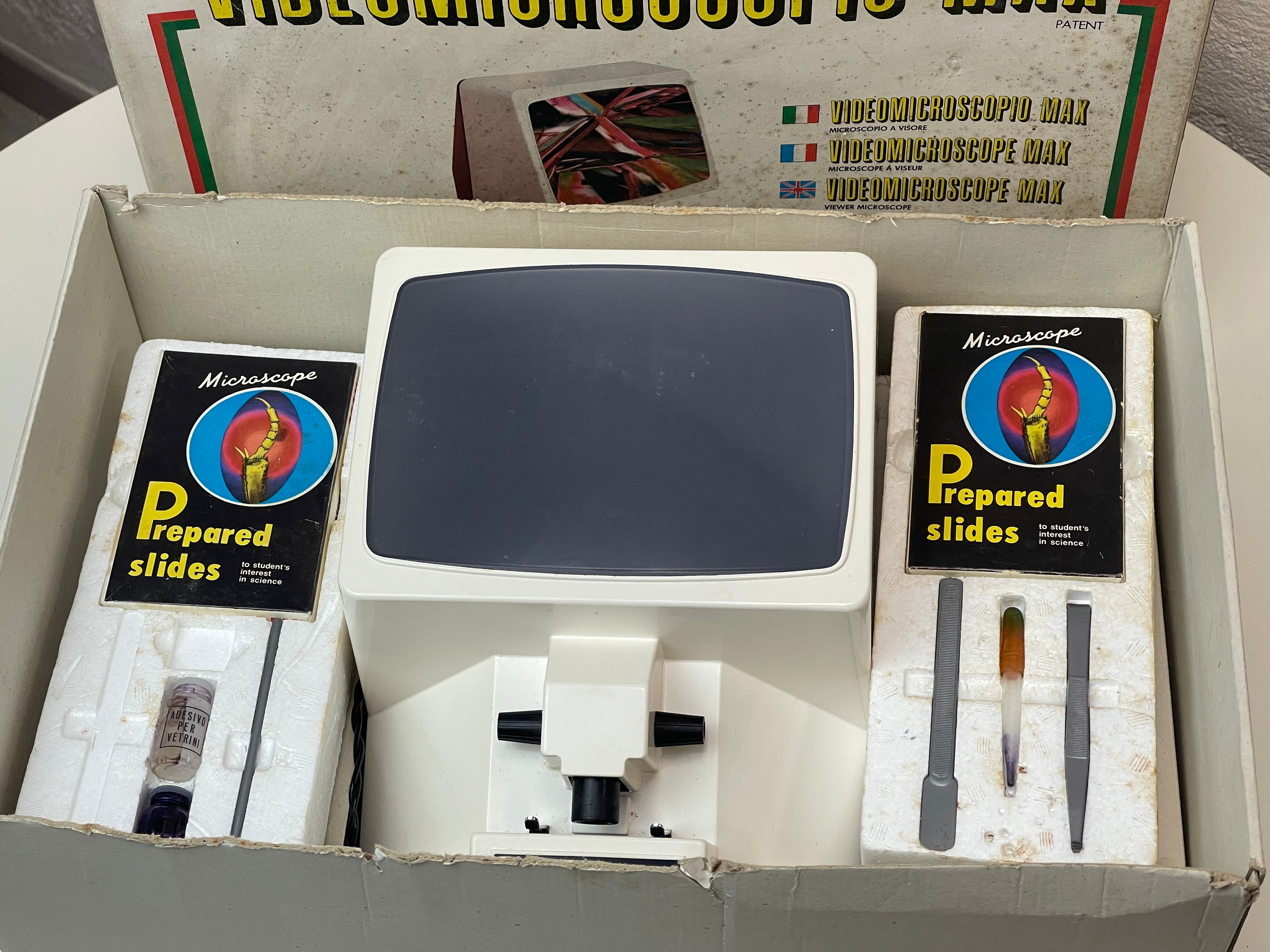 Videomicroscopio Max I.G.C. Vintage Anni '70 - Gioco Scientifico Space Age Boxato