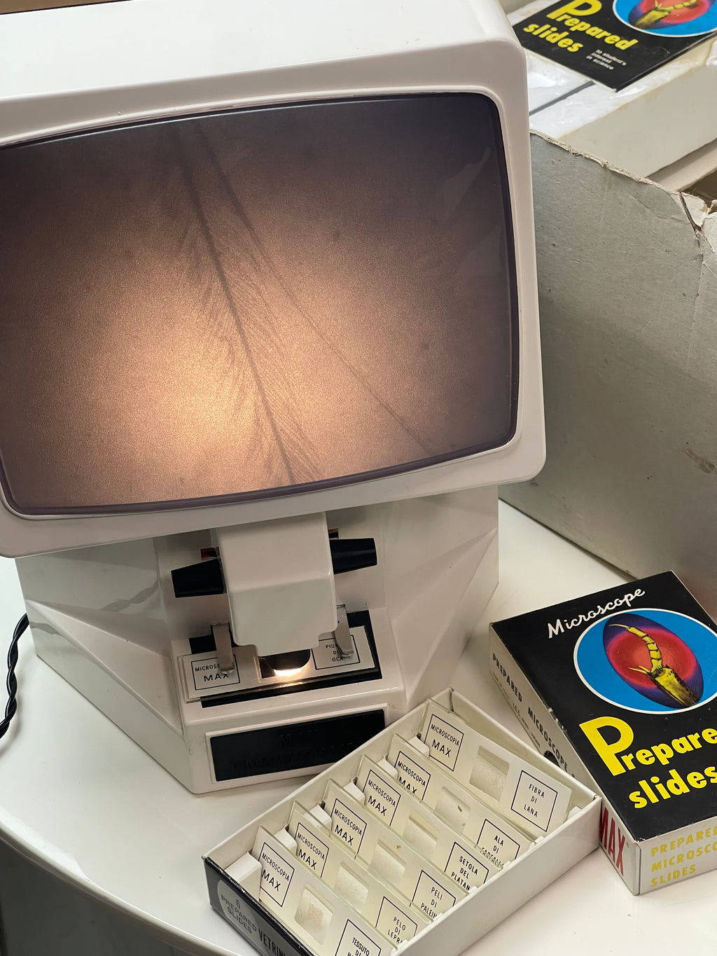 Videomicroscopio Max I.G.C. Vintage Anni '70 - Gioco Scientifico Space Age Boxato
