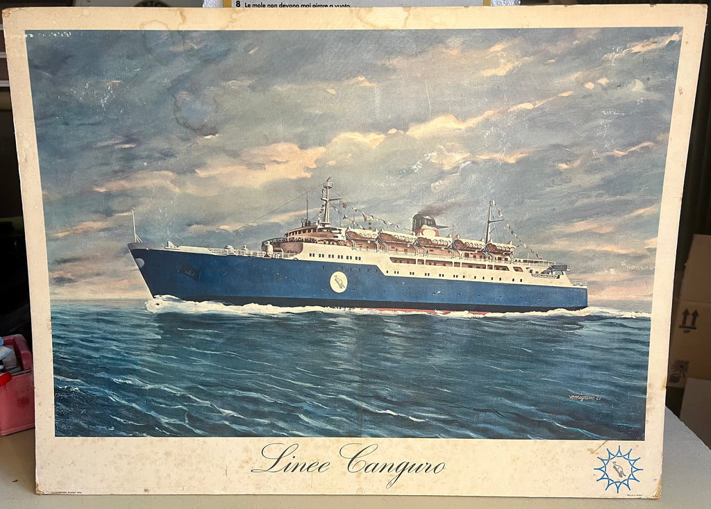 Cartonato Pubblicitario D'Epoca "Linee Canguro" 1967 targa