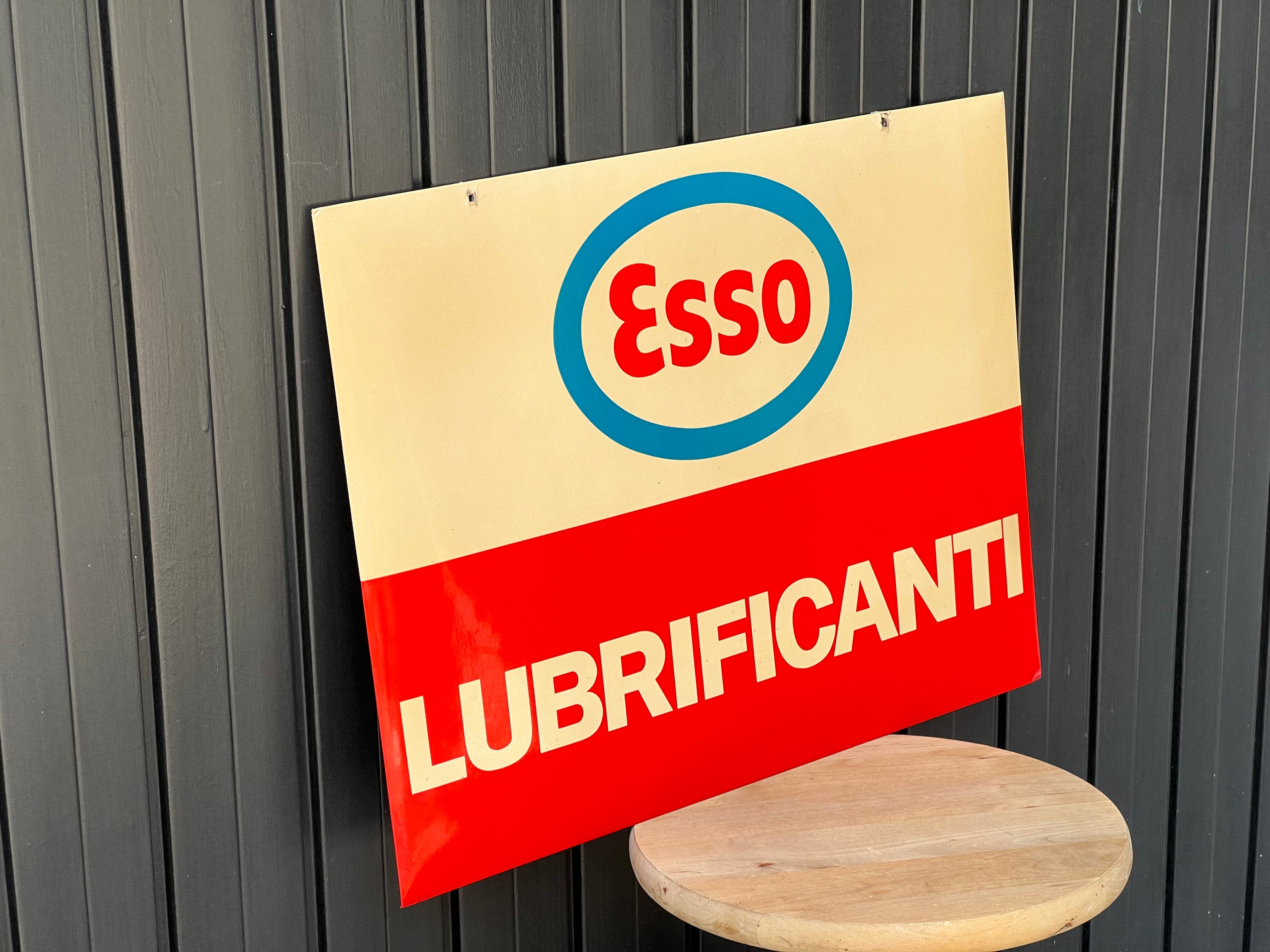 Cartonato Pubblicitario Cellografato Esso Lubrificanti Anni '60 – raro Cartello Vetrina Vintage Originale