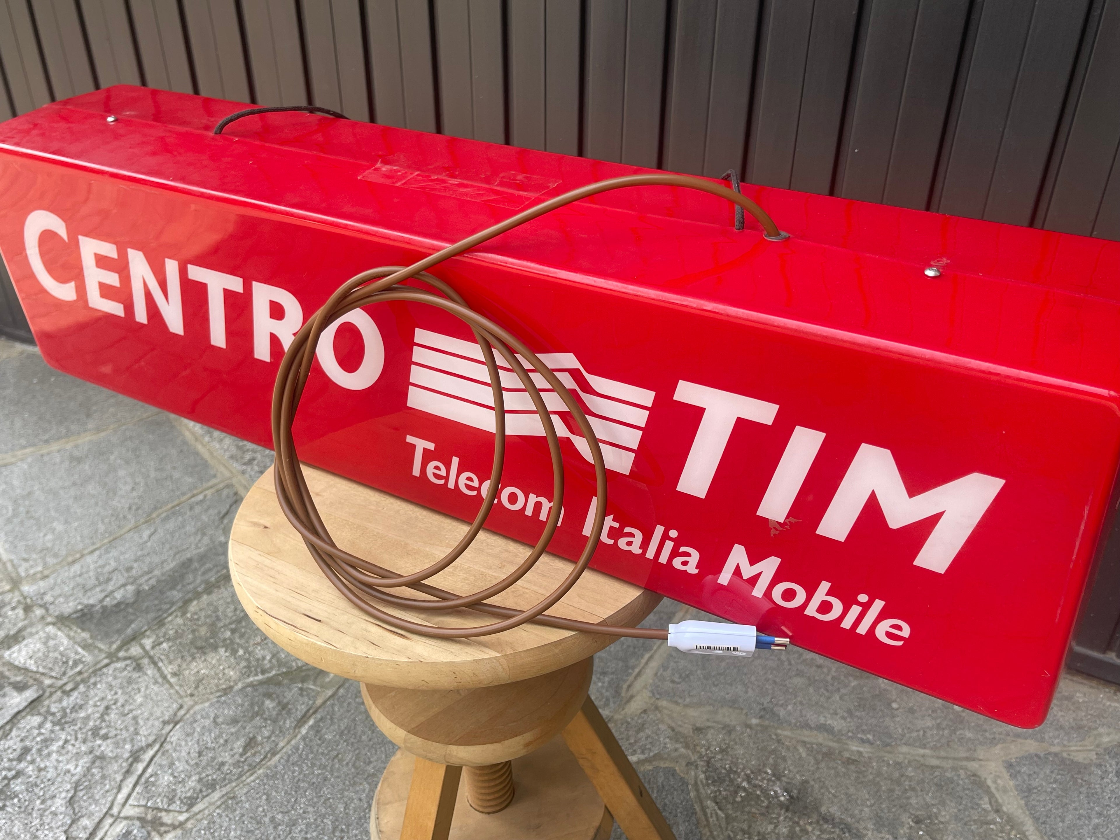 Insegna Luminosa Originale "Centro TIM" Anni '90 - Bifacciale Vintage da Collezione