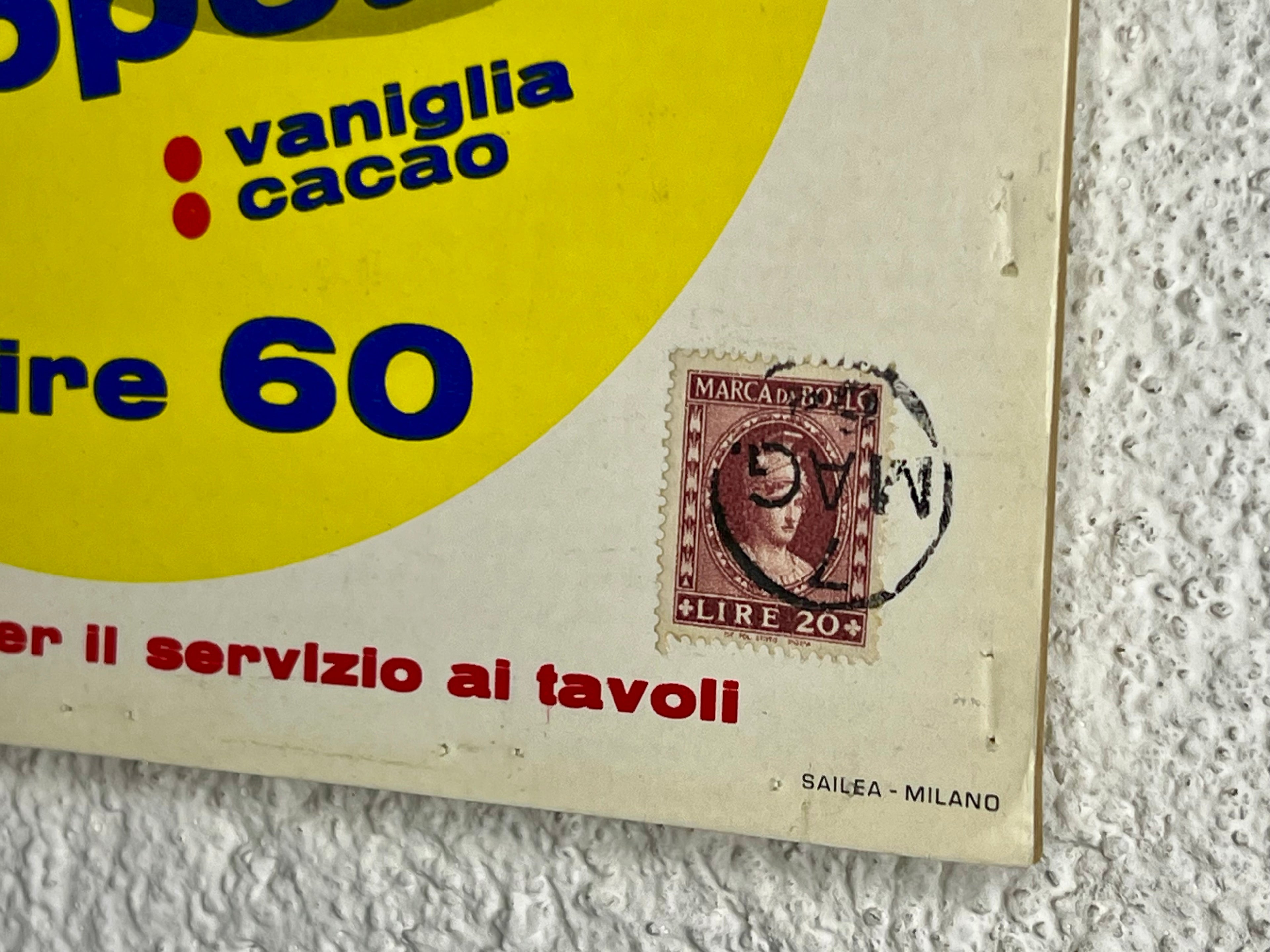 Insegna Cartello Gelati TIP Anni 60 con Bollo - pezzo unico