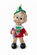Pupazzo Pinocchio vintage in gomma Ledra Plastic anni 60 con trombetta - H 38 cm