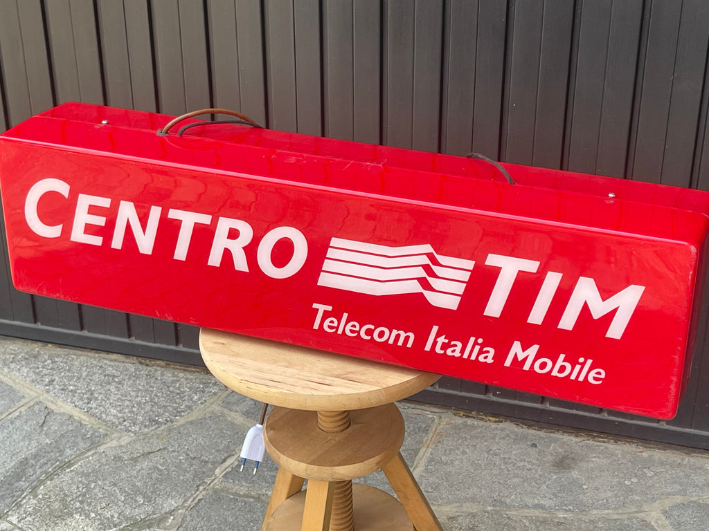 Insegna Luminosa Originale "Centro TIM" Anni '90 - Bifacciale Vintage da Collezione