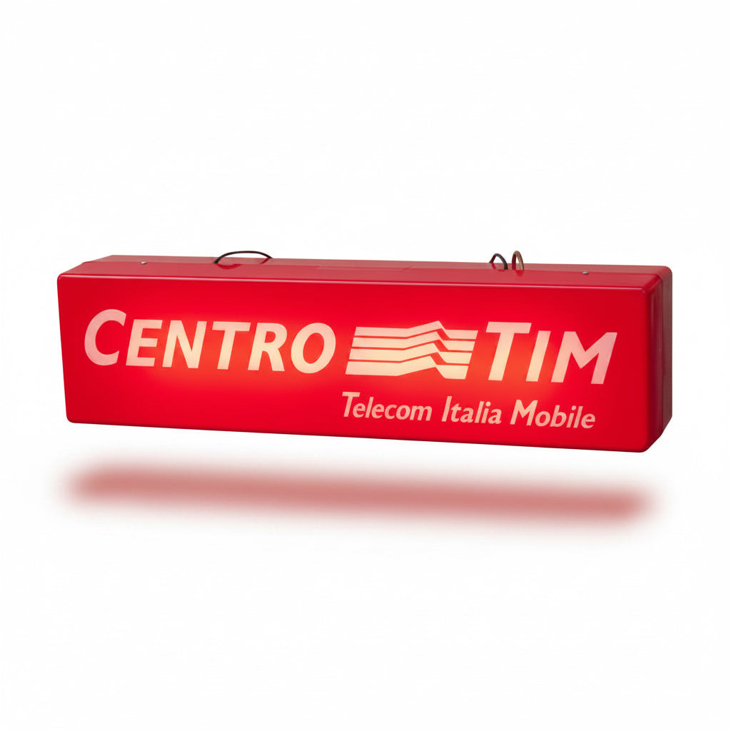Insegna Luminosa Originale "Centro TIM" Anni '90 - Bifacciale Vintage da Collezione