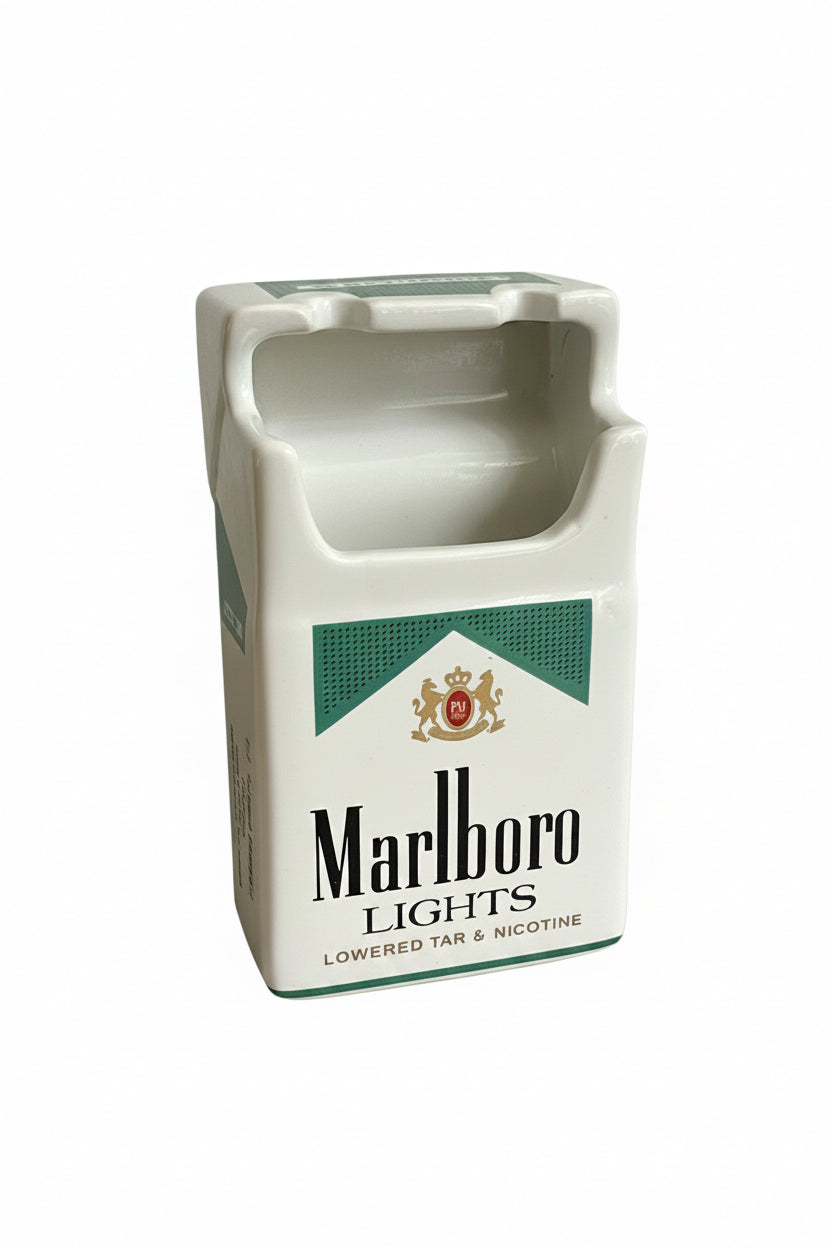Posacenere Vintage Marlboro Lights in Ceramica – Modello Pacchetto Anni '80/'90