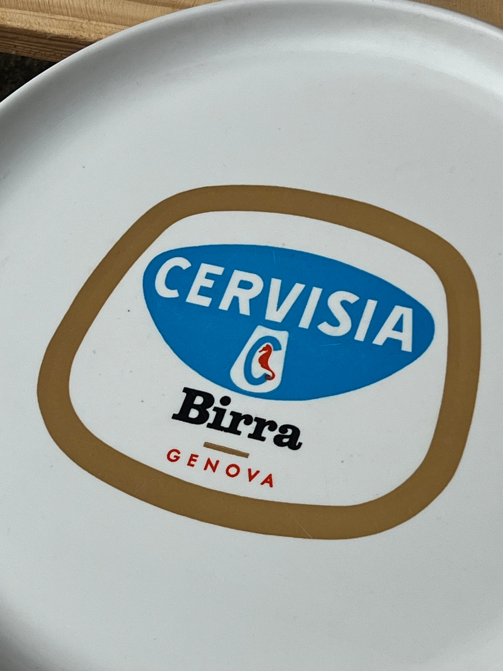 Vassoio Pubblicitario Vintage Birra Cervisia Genova – Raro Oggetto da Collezione Anni '60/'70 pezzi unico