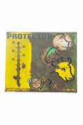 Termometro Insegna Pubblicitaria Vintage "Protector" - Metallo Smaltato Anni 50/60 Francia