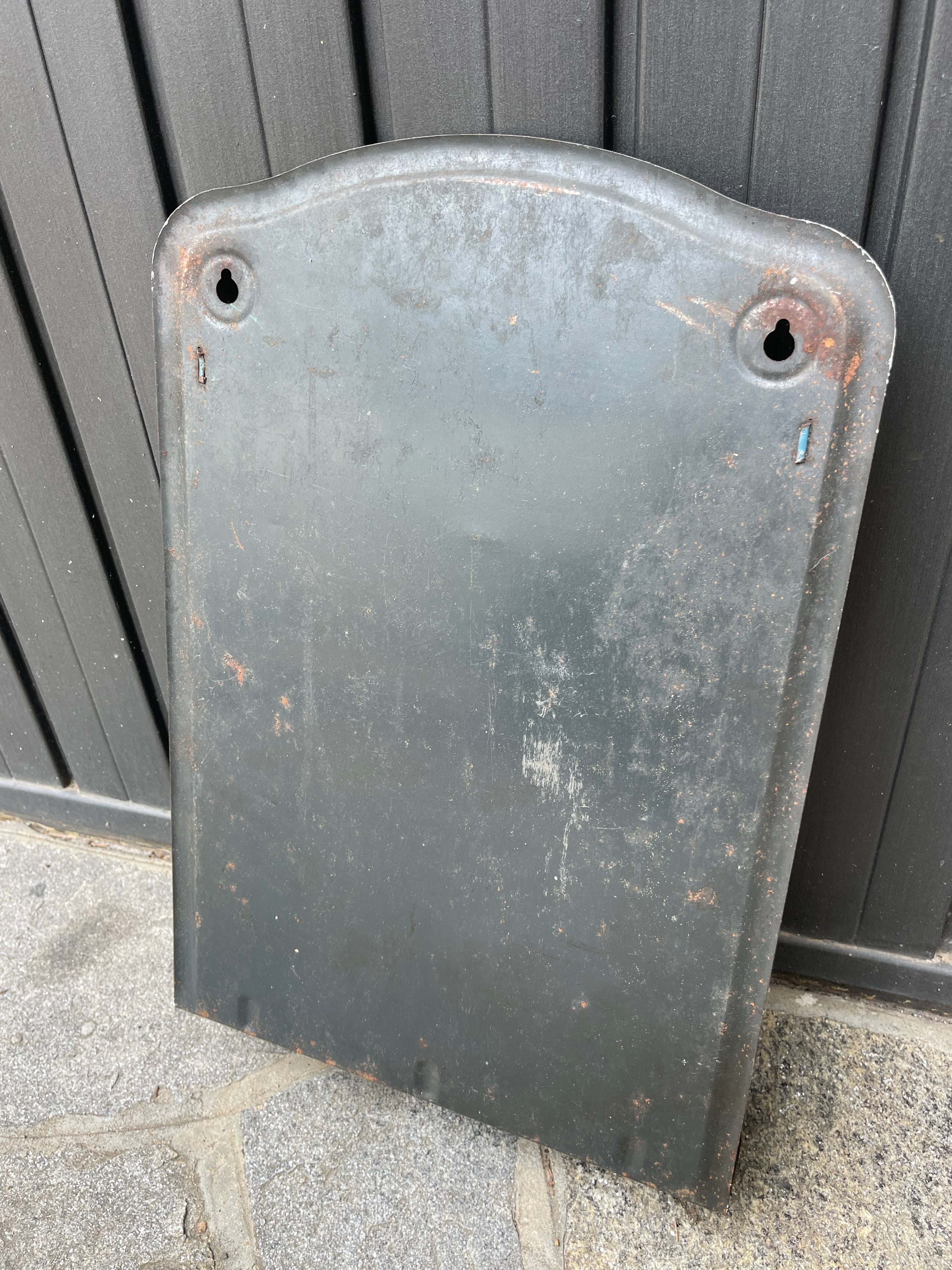 Portamestoli da Parete Vintage Anni '60 in Metallo Smaltato – Stile Lustucru a Scacchi Blu e Panna – Portautensili da Cucina Francese con Vaschetta Salvagoccia pezzo unico