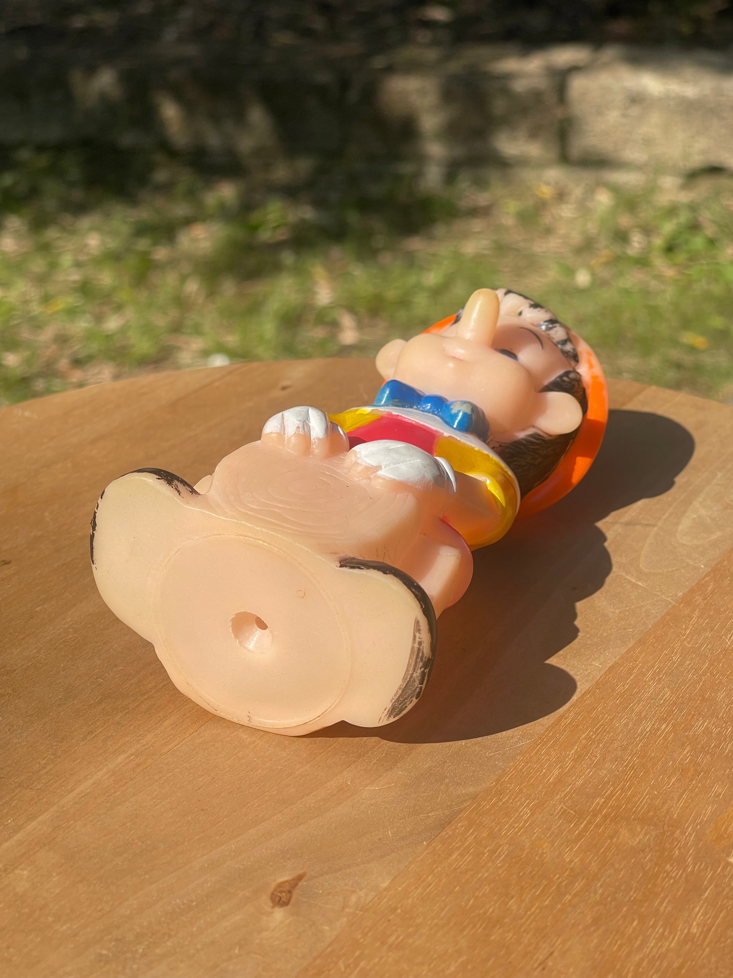 Pupazzo Pinocchio in Gomma Morbida Vintage Anni '60/'70 - Stile Ledra 14 cm