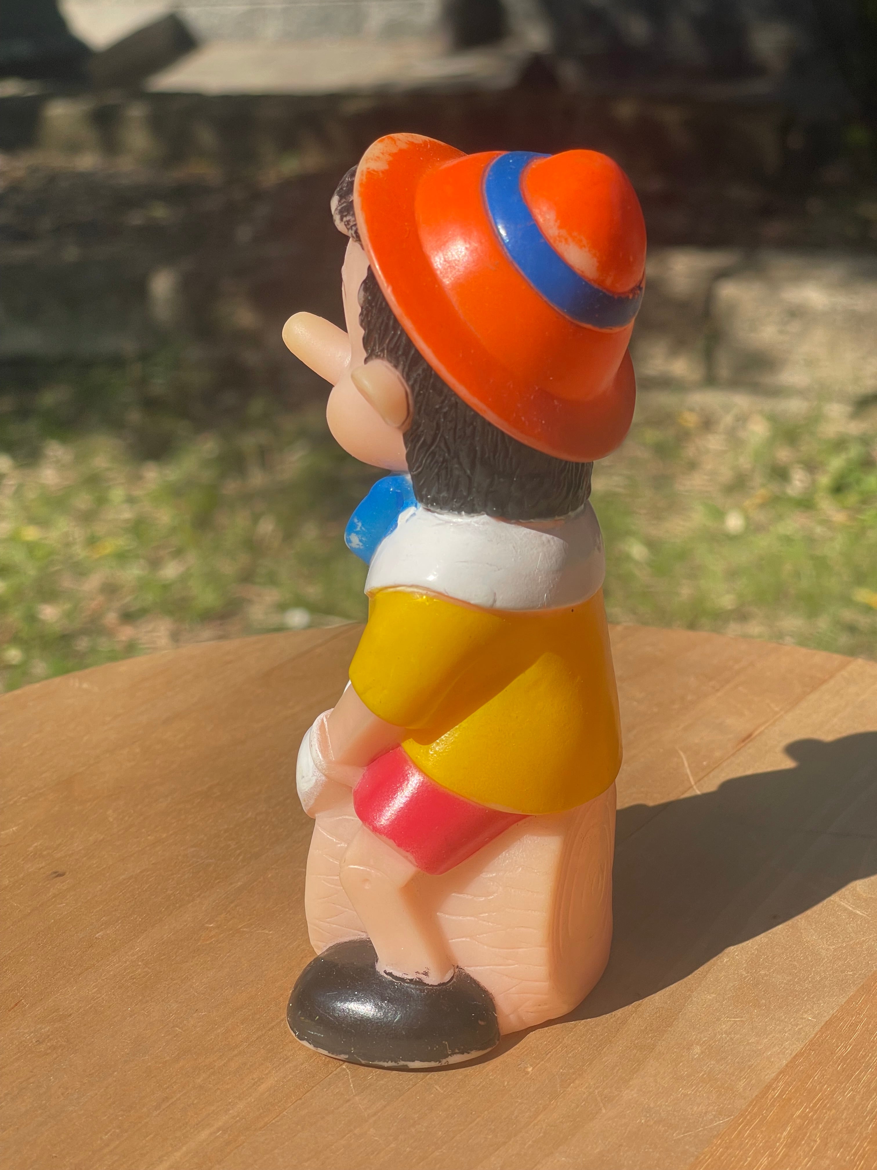 Pupazzo Pinocchio in Gomma Morbida Vintage Anni '60/'70 - Stile Ledra 14 cm