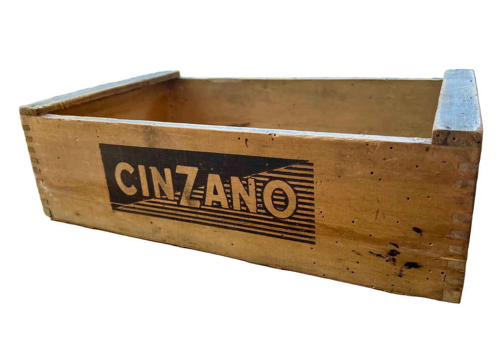 Cassetta in Legno Vintage Cinzano – Cassa Pubblicitaria da Collezione Anni '70/'80 pezzo unico