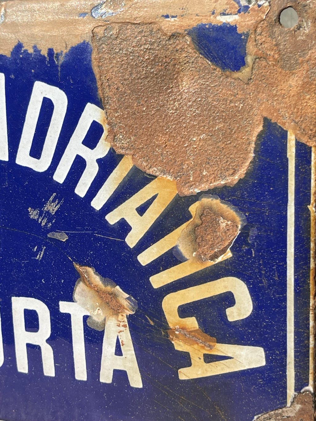 Targa Antincendio Vintage RAS - Riunione Adriatica di Sicurtà - Insegna Smaltata d'Epoca