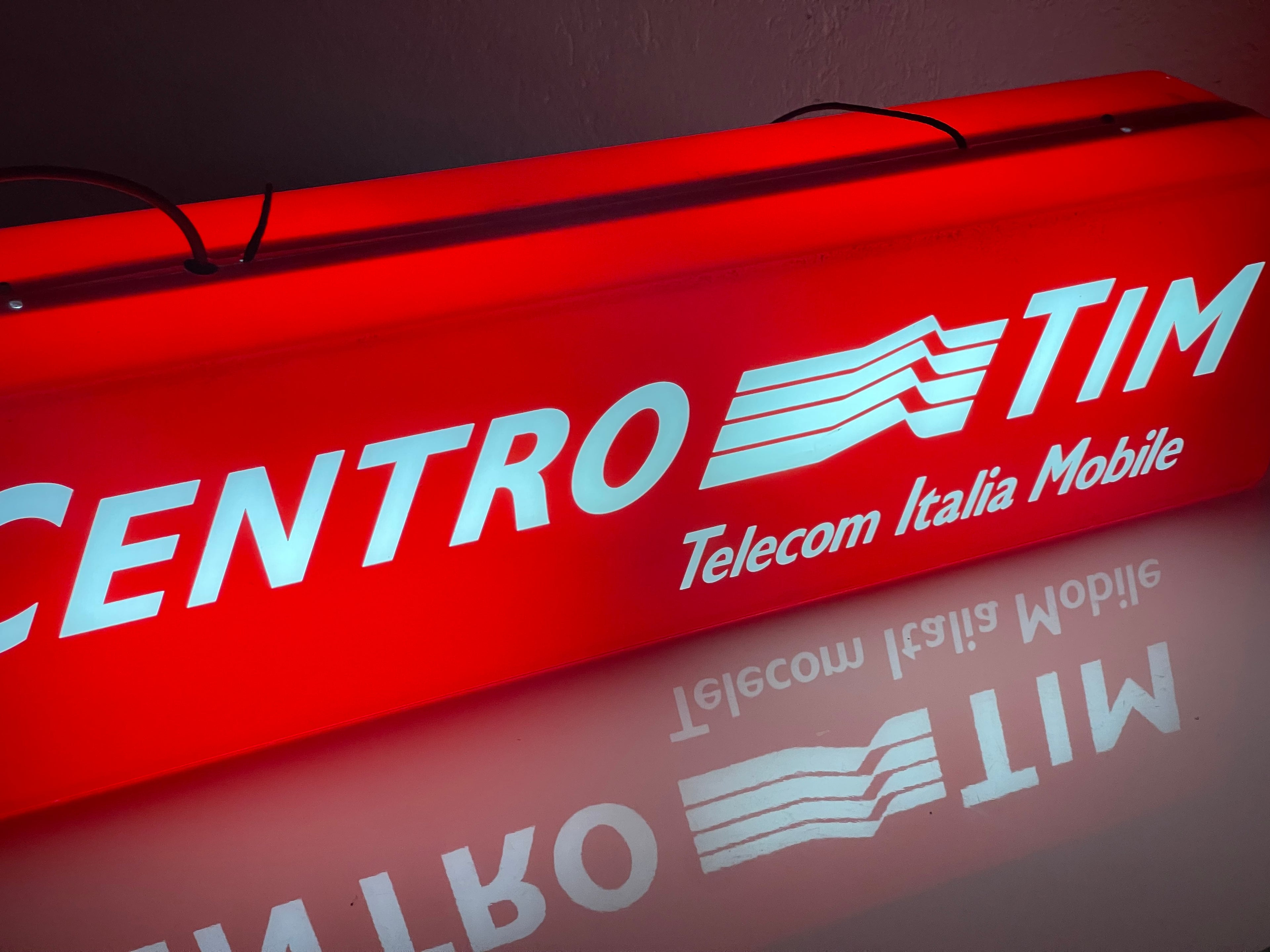 Insegna Luminosa Originale "Centro TIM" Anni '90 - Bifacciale Vintage da Collezione