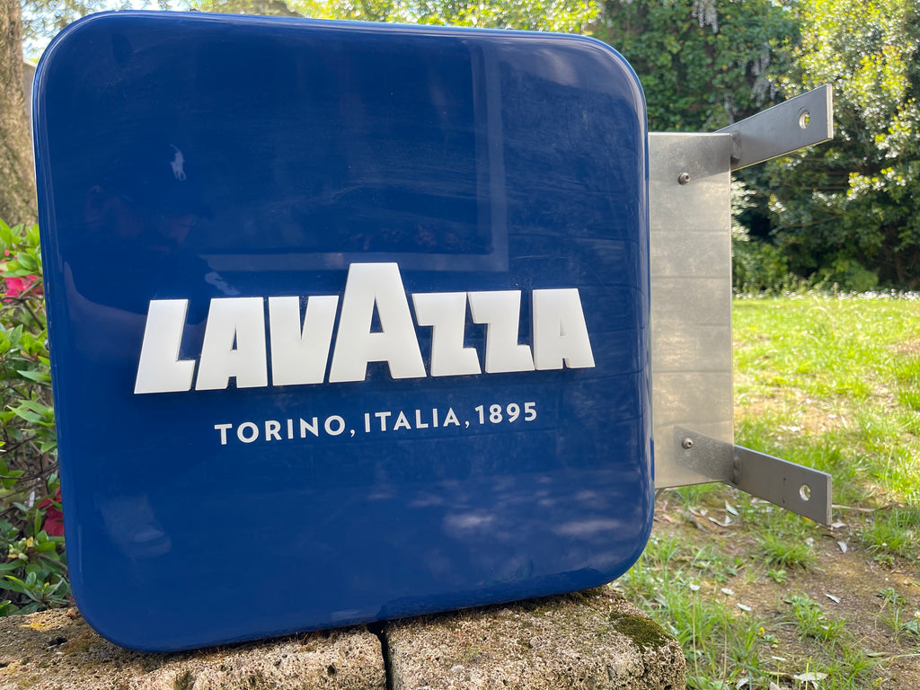 Insegna Luminosa Bifacciale Lavazza Originale – Vintage da Parete con Staffa