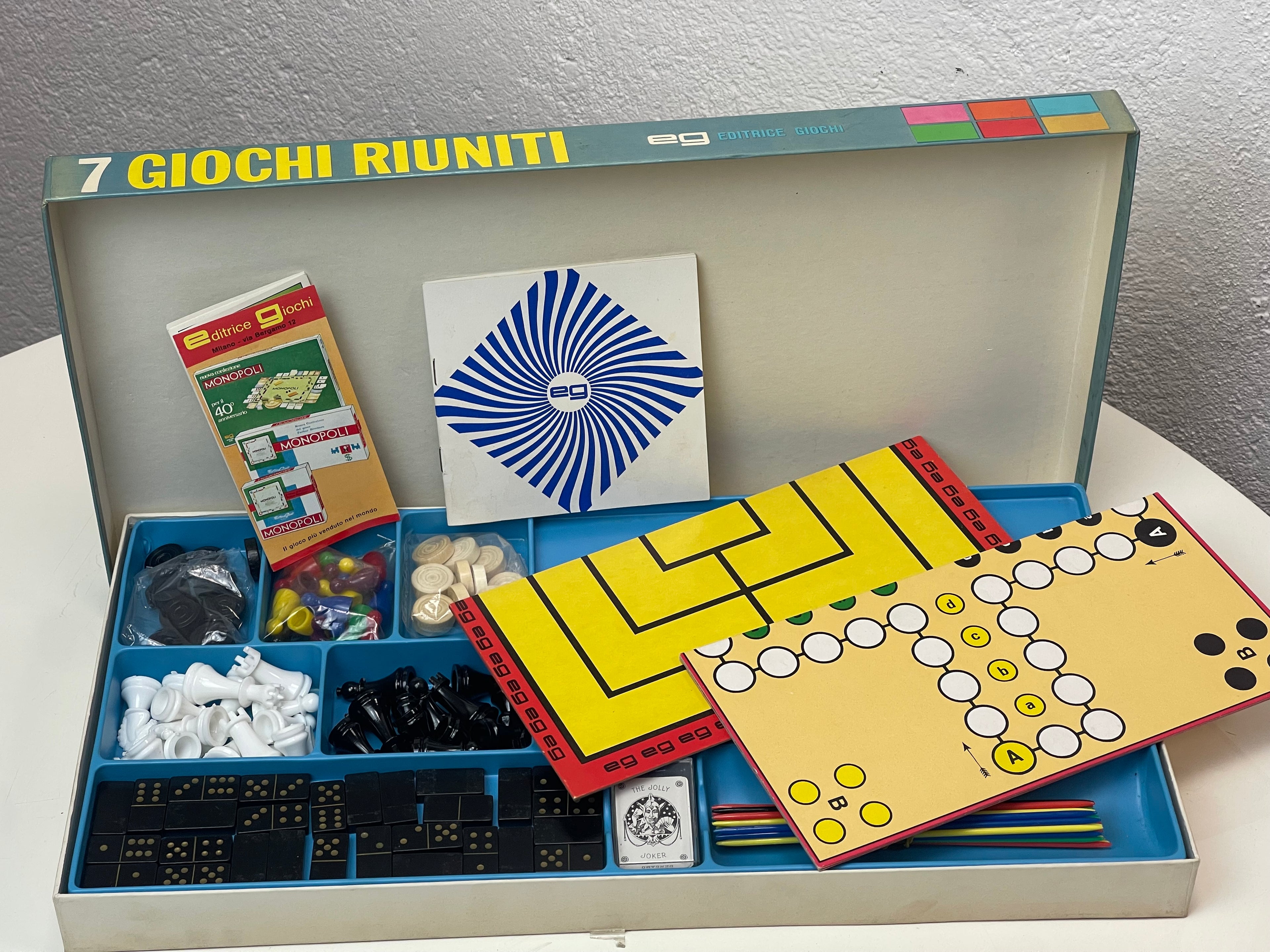 Gioco in Scatola Vintage "7 Giochi Riuniti" - EG Editrice Giochi Milano Anni 70/80 - Raro